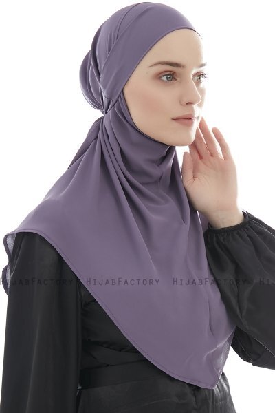 Ebrar - Dark Purple Crepe Chiffon Al Amira Hijab