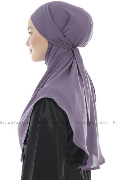 Ebrar - Dark Purple Crepe Chiffon Al Amira Hijab