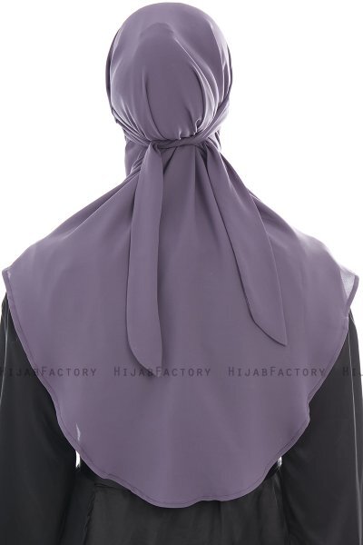 Ebrar - Dark Purple Crepe Chiffon Al Amira Hijab