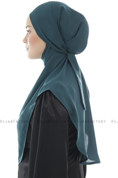 Ebrar - Dark Green Crepe Chiffon Al Amira Hijab