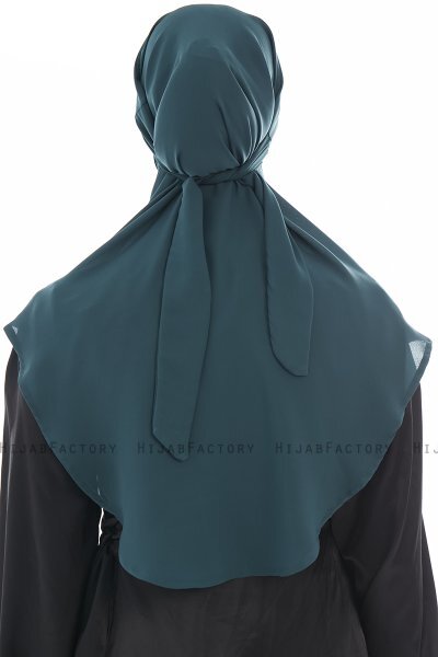 Ebrar - Dark Green Crepe Chiffon Al Amira Hijab