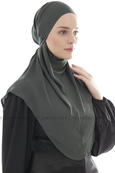 Ebrar - Khaki Crepe Chiffon Al Amira Hijab