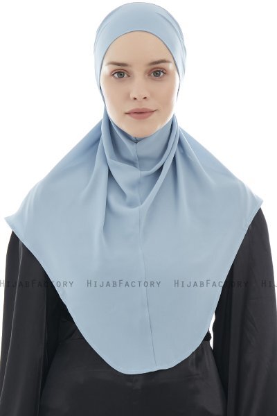 Ebrar - Light Blue Crepe Chiffon Al Amira Hijab