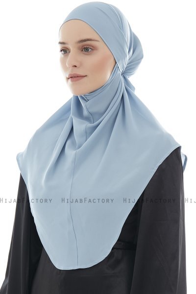 Ebrar - Light Blue Crepe Chiffon Al Amira Hijab