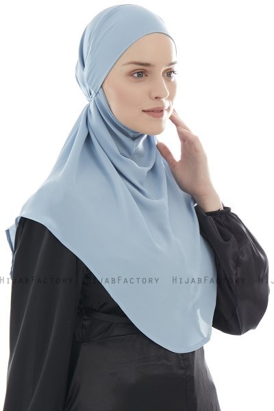 Ebrar - Light Blue Crepe Chiffon Al Amira Hijab