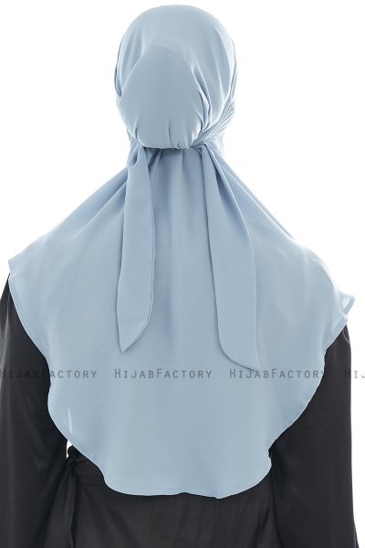 Ebrar - Light Blue Crepe Chiffon Al Amira Hijab