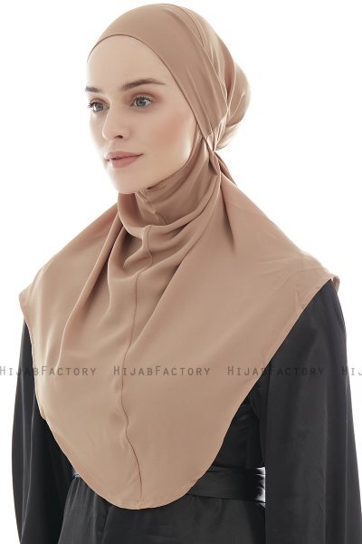 Ebrar - Gold Crepe Chiffon Al Amira Hijab