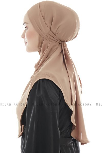 Ebrar - Gold Crepe Chiffon Al Amira Hijab