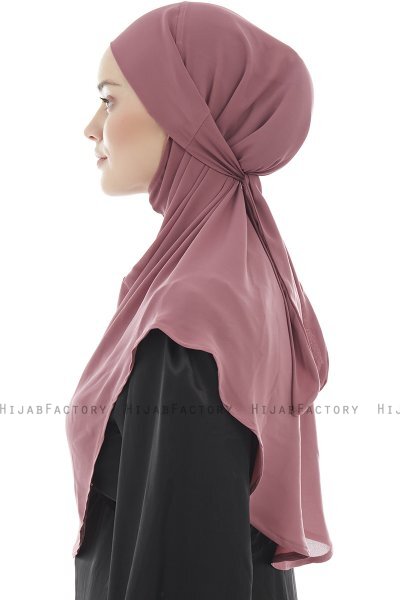 Ebrar - Rose Pink Crepe Chiffon Al Amira Hijab