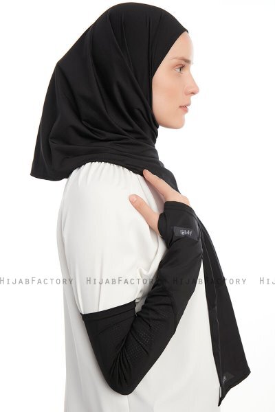 Azize - Black Pro Scarf Sport Hijab Set