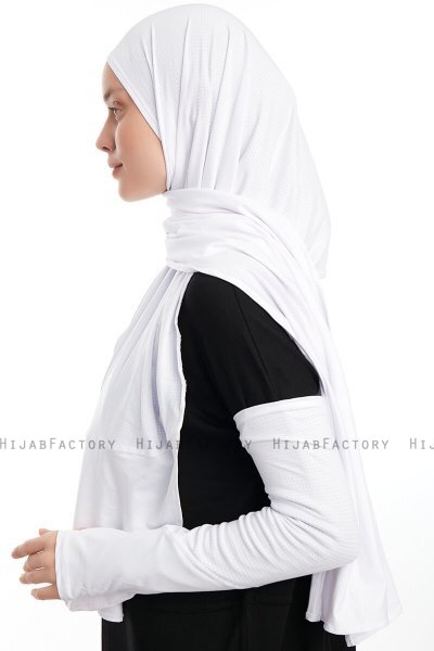 Azize - White Pro Scarf Sport Hijab Set