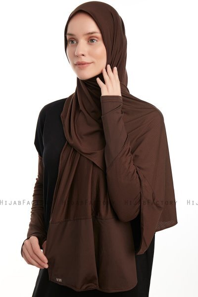 Azize - Brown Pro Scarf Sport Hijab Set