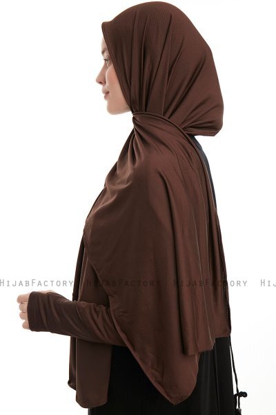 Azize - Brown Pro Scarf Sport Hijab Set