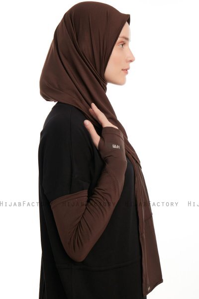 Azize - Brown Pro Scarf Sport Hijab Set
