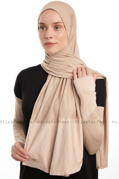 Azize - Light Taupe Pro Scarf Sport Hijab Set