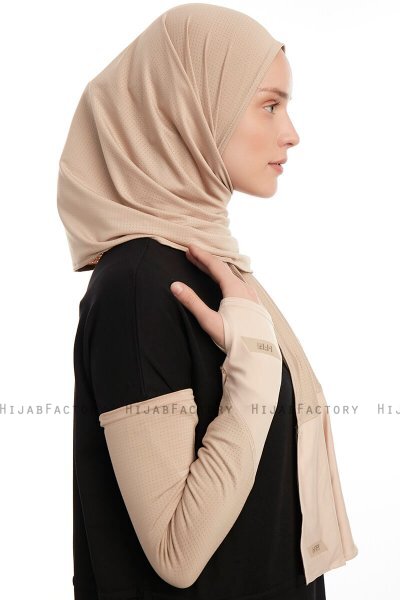 Azize - Light Taupe Pro Scarf Sport Hijab Set
