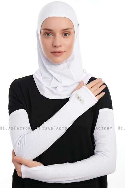 Bayda - White Pro Sport Hijab Set
