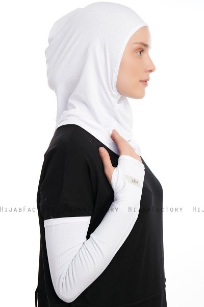 Bayda - White Pro Sport Hijab Set