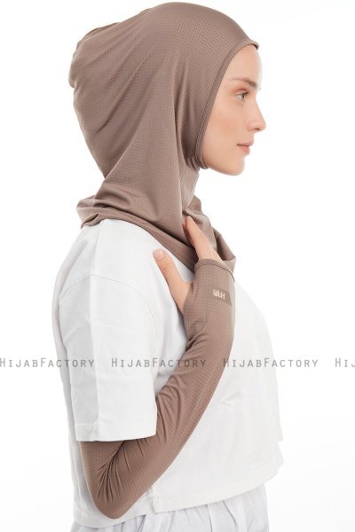 Bayda - Dark Taupe Pro Sport Hijab Set