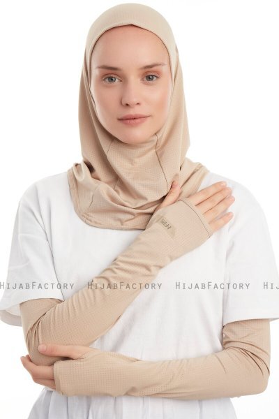 Bayda - Light Taupe Pro Sport Hijab Set