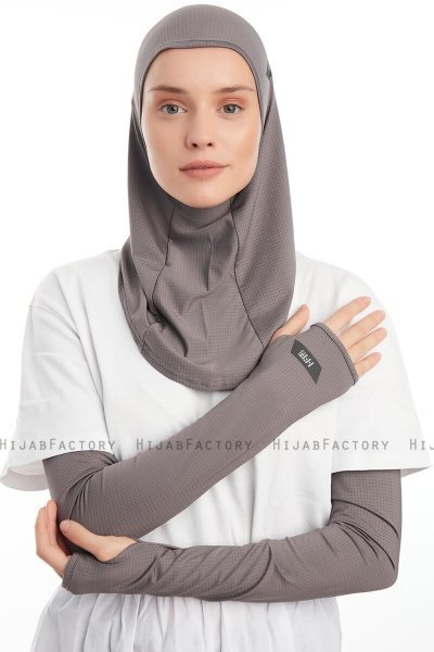 Bayda - Dark Grey Pro Sport Hijab Set