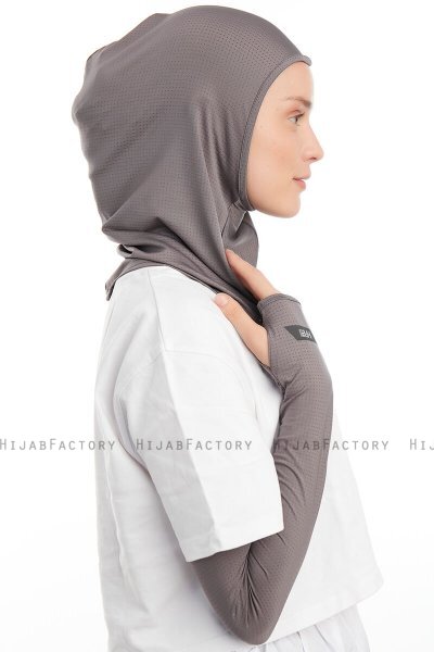 Bayda - Dark Grey Pro Sport Hijab Set