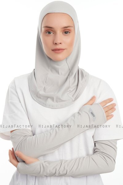 Bayda - Light Grey Pro Sport Hijab Set