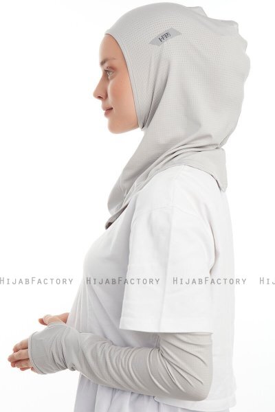 Bayda - Light Grey Pro Sport Hijab Set