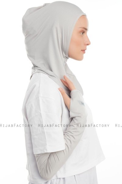 Bayda - Light Grey Pro Sport Hijab Set
