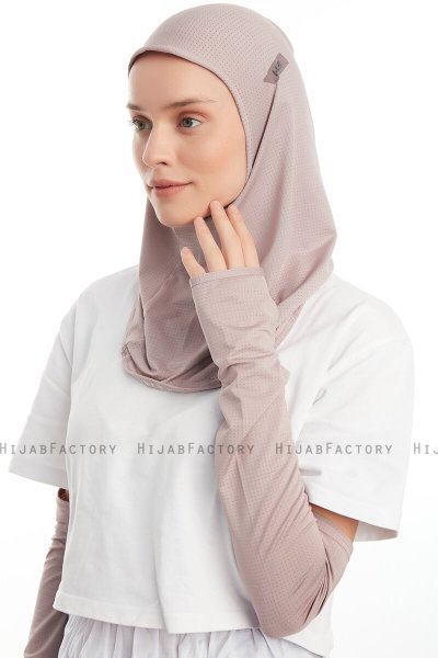 Bayda - Stone Grey Pro Sport Hijab Set