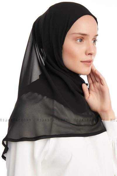 Eylem - Black One Piece Chiffon Hijab
