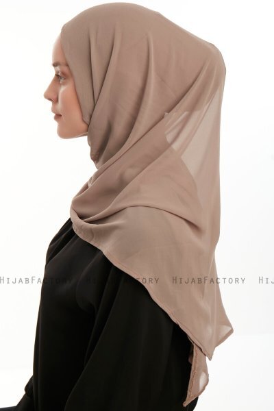 Eylem - Dark Taupe One Piece Chiffon Hijab