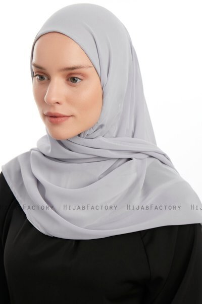 Eylem - Light Grey One Piece Chiffon Hijab