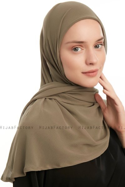 Eylem - Olive One Piece Chiffon Hijab