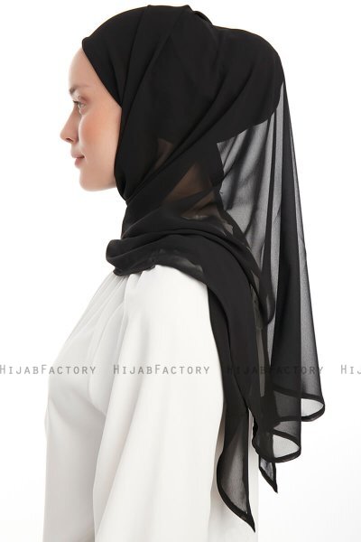 Sahar - Black One Piece Chiffon Hijab