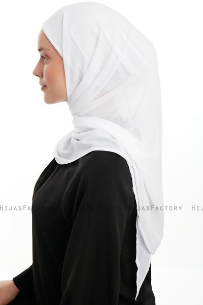 Sahar - White One Piece Chiffon Hijab