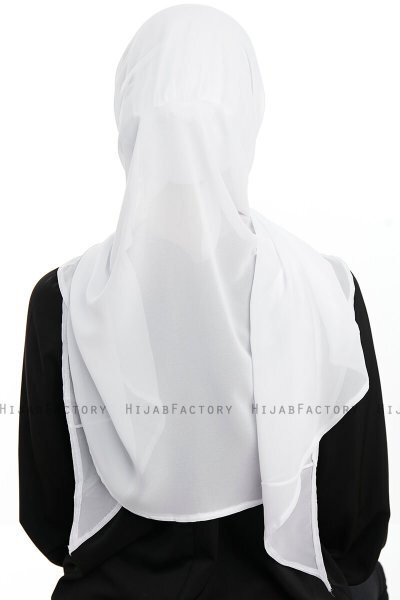 Sahar - White One Piece Chiffon Hijab