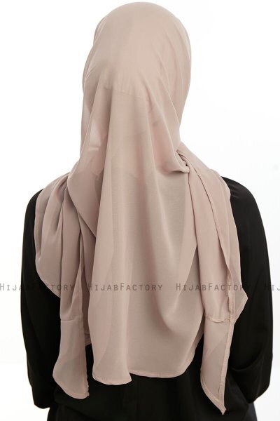 Sahar - Light Taupe One Piece Chiffon Hijab