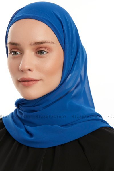 Sahar - Blue One Piece Chiffon Hijab