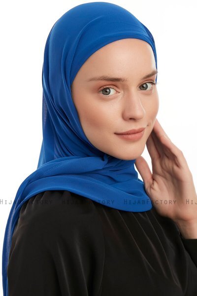 Sahar - Blue One Piece Chiffon Hijab