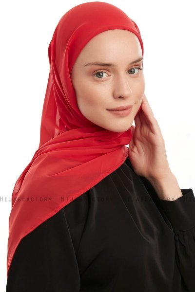 Sahar - Raspberry One Piece Chiffon Hijab