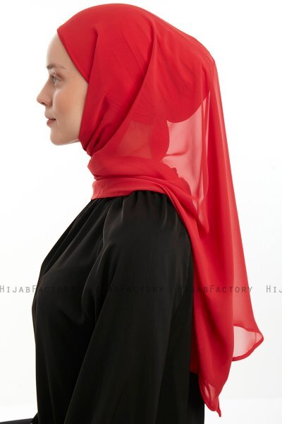 Sahar - Raspberry One Piece Chiffon Hijab