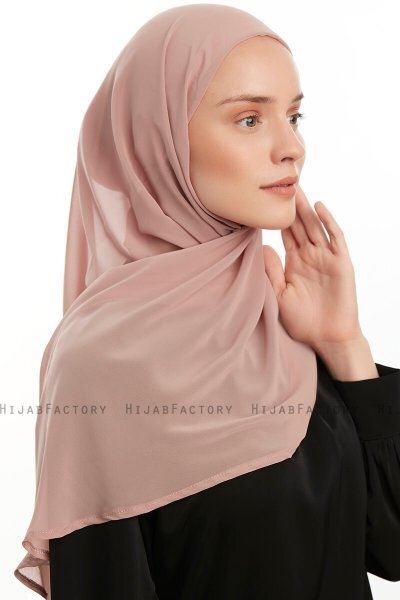 Sahar - Light Salmon One Piece Chiffon Hijab