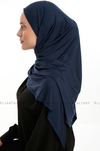 Vesile - Navy Blue One-Piece Hijab