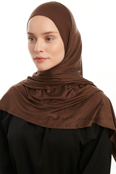 Vesile - Brown One-Piece Hijab