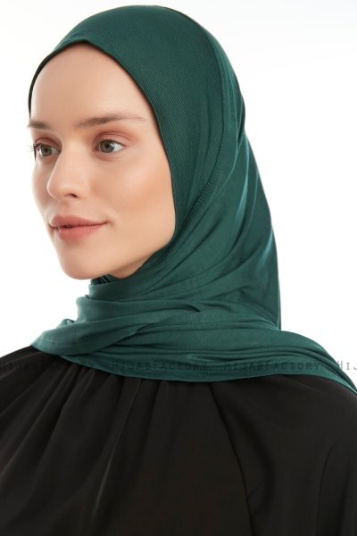 Vesile - Dark Green One-Piece Hijab