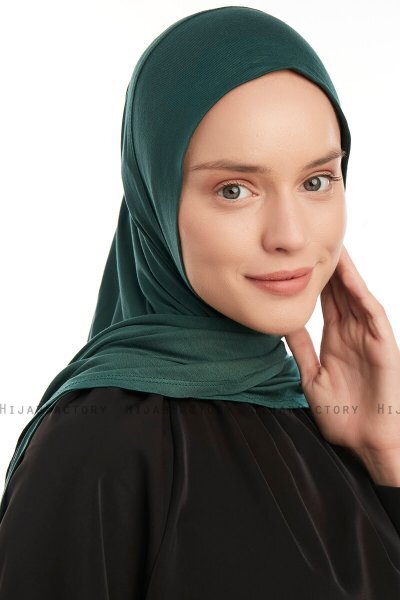 Vesile - Dark Green One-Piece Hijab