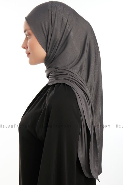 Vesile - Dark Grey One-Piece Hijab