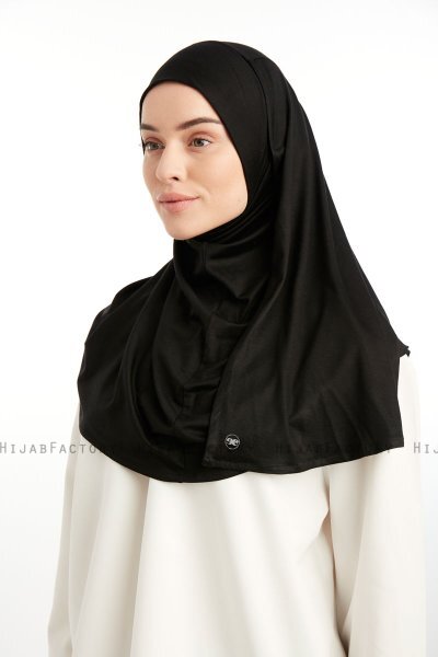 Feriha - Black Viscose Turban Hijab