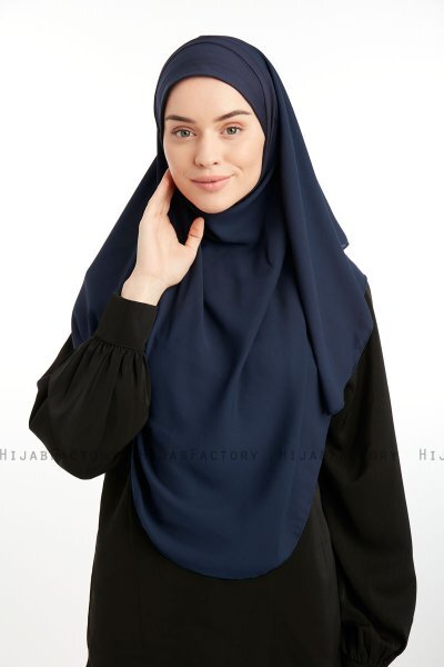 Bengi - Navy Blue Micro Krep Turban Hijab